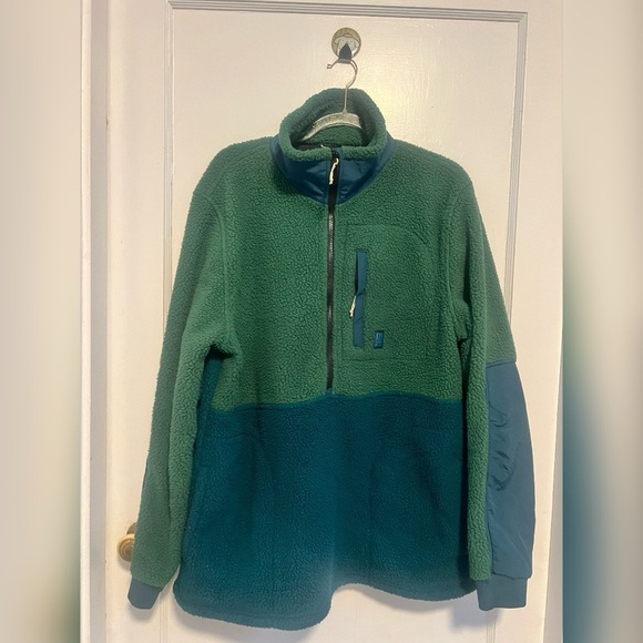 Topo Designs Men’s MOUNTAIN FLEECE PULLOVER Forest/Pond Blue $190 Size L - Picture 1 of 6